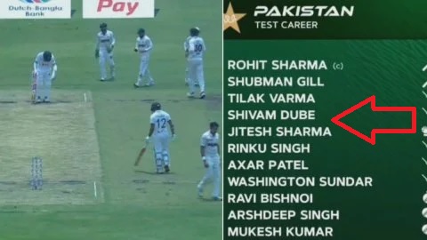 BAN PAK Broadcast Blunder showing Indian players in Pakistan playing XI graphic