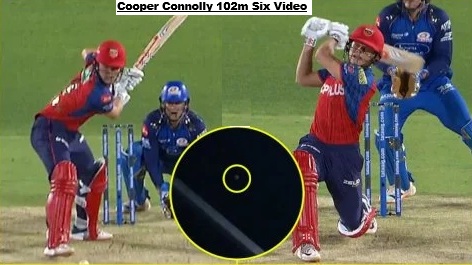 Cooper Connolly 102m Six against Mumbai Indians in IPL 2026 at HPCA Stadium Dharamshala