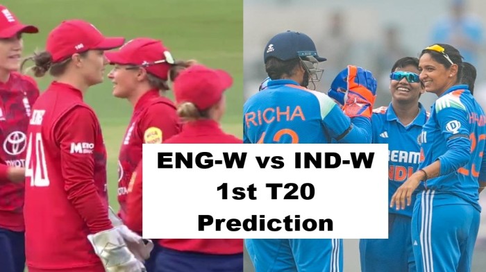 ENG-W vs IND-W 1st T20 Prediction: Smriti Mandhana and Harmanpreet Kaur during England Women vs India Women T20 match at Chelmsford