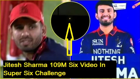 Jitesh Sharma 109m Six during the IPL 2026 Super Six Challenge as the RCB wicketkeeper-batter smashed a massive 109-meter monster shot before the RCB vs GT Final