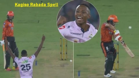 Kagiso Rabada SRH wickets during GT vs SRH IPL 2026 match at Narendra Modi Stadium
