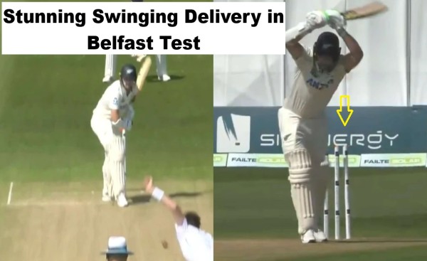 Mark Adair bowled Tom Latham with a stunning swinging delivery in Belfast Test