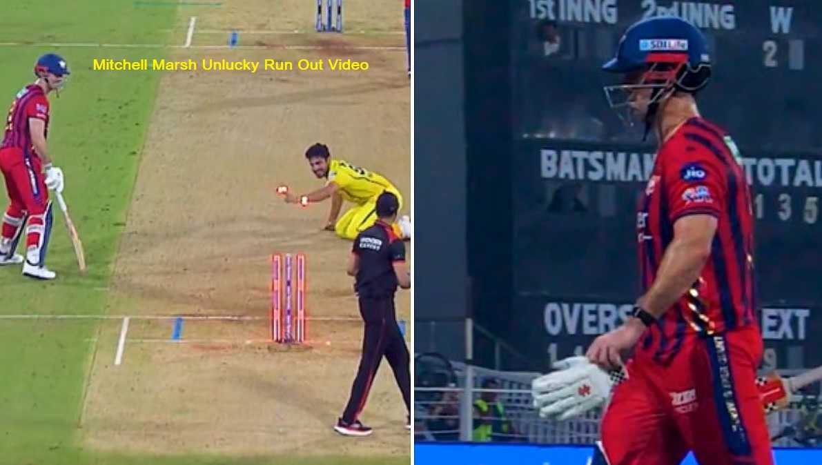 Mitchell Marsh Unlucky Run Out during LSG vs CSK IPL 2026 match after explosive 90-run innings