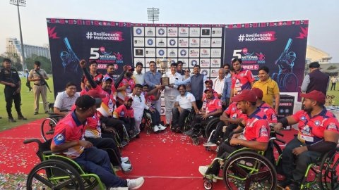 National Wheelchair Cricket final match between Uttar Pradesh and Haryana in Greater Noida