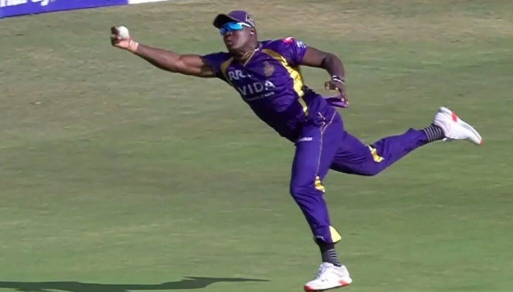 Rovman Powell one-handed catch IPL 2026 vs SRH with KKR celebration and Rinku Singh reaction.Select 84 more words to run Humanizer.