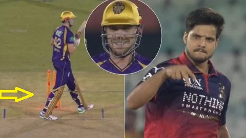 Rasikh Salam Cameron Green wicket during RCB vs KKR IPL 2026 match in Raipur