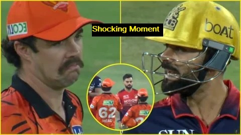 Virat Kohli Travis Head Fight during RCB vs SRH IPL 2026 match as both players argue on field and handshake controversy goes viral