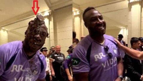 Andre Russell cake celebration video IPL