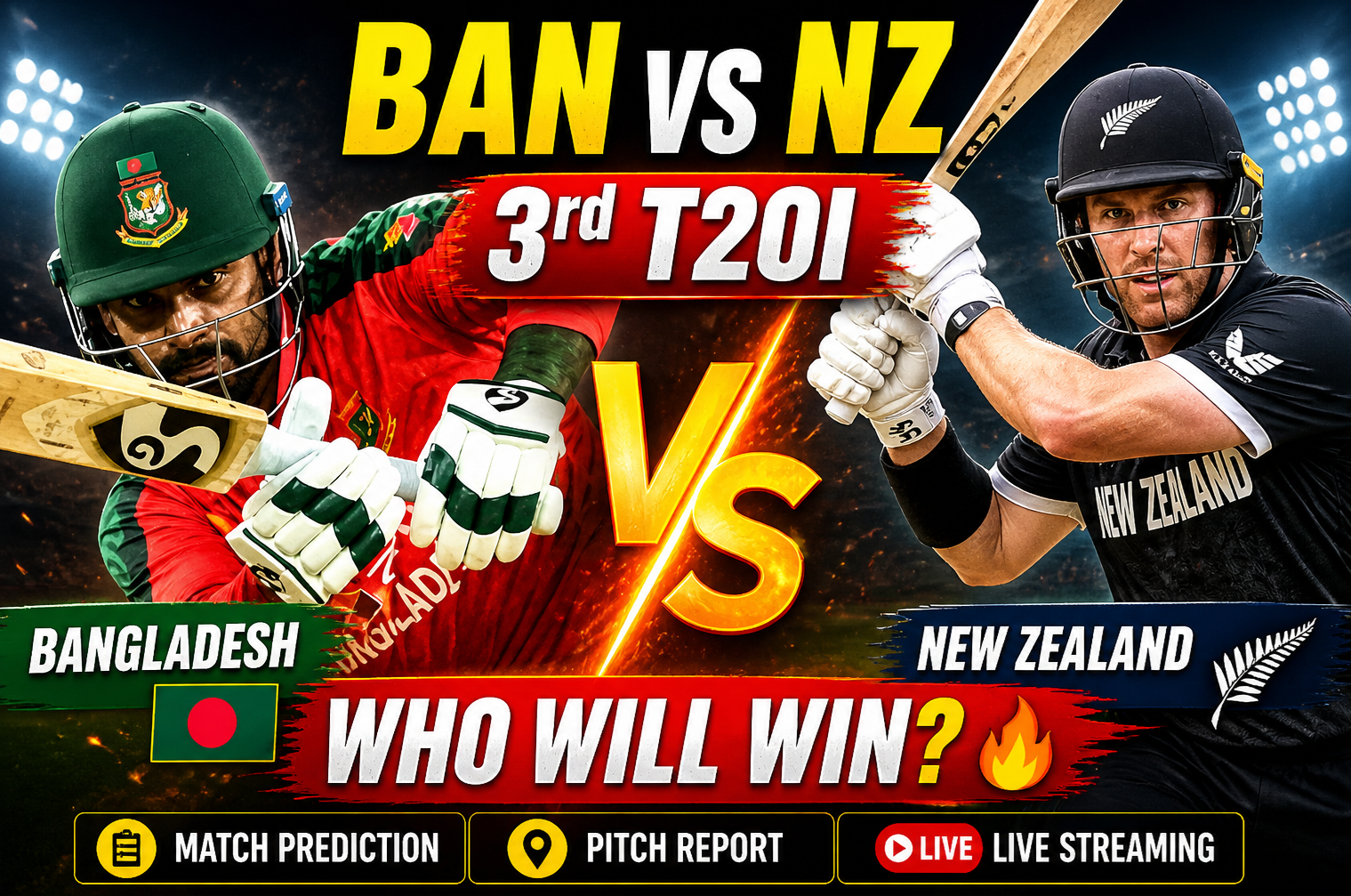 Bangladesh vs New Zealand 3rd T20I probable playing XI