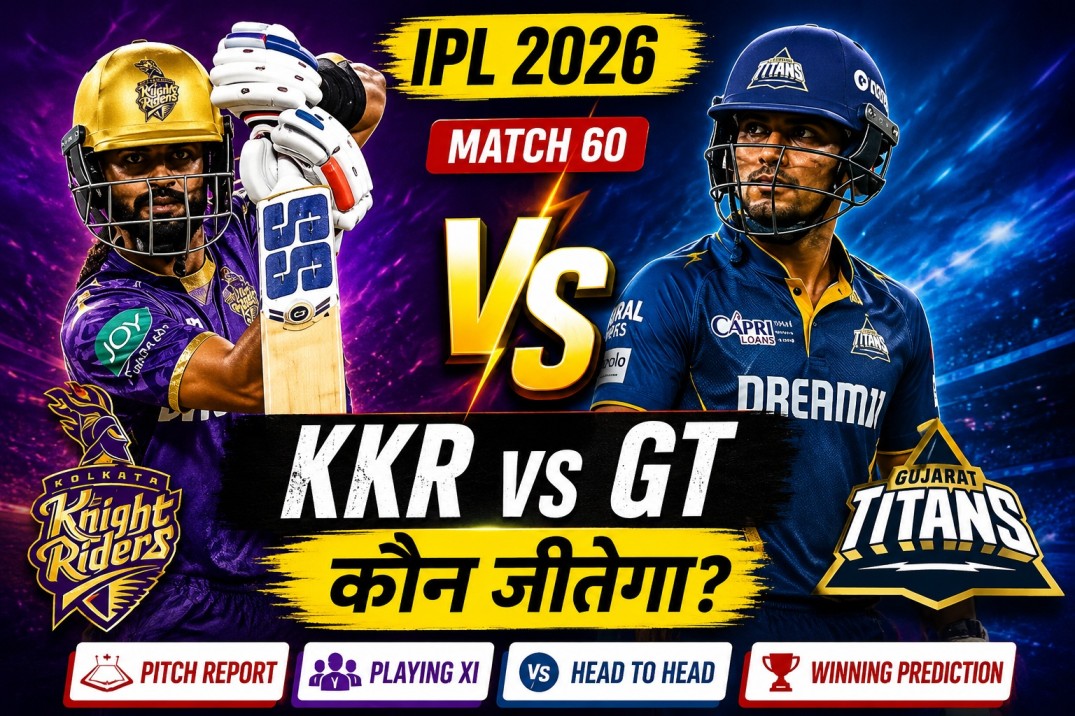 KKR vs GT Match-60 Prediction IPL 2026: Eden Gardens Pitch Report, Probable XI & Winning Chances