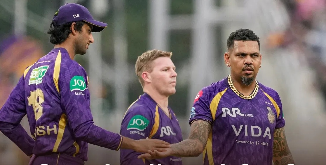 Sunil Narine celebrating after taking 200 wicket in IPL match