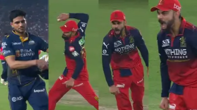 virat kohli fiery celebration shubman gill catch IPL 2026 GT vs RCB