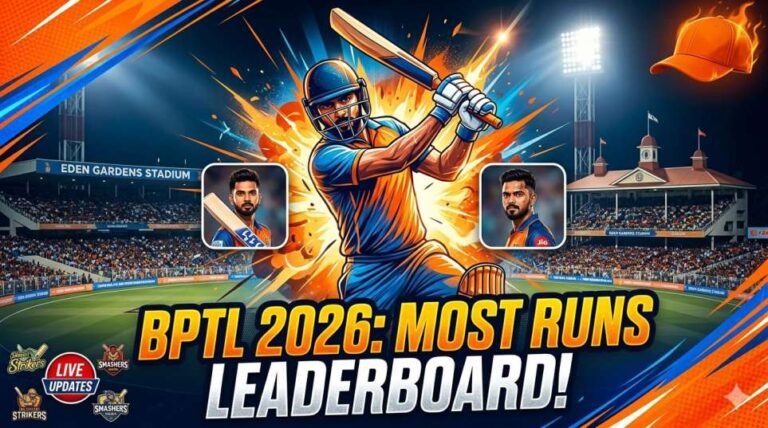 BPTL 2026 Most Runs and highest individual score leaderboard statistics.