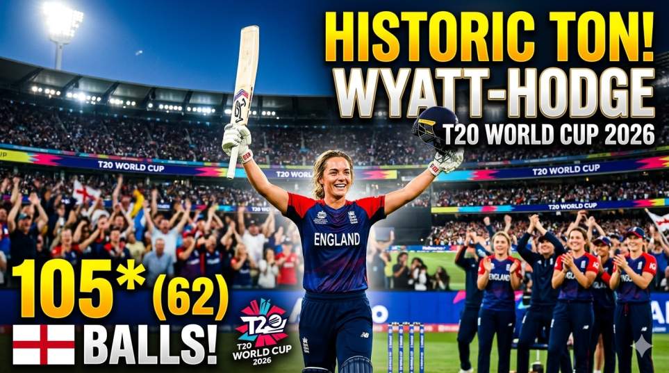 anni Wyatt-Hodge T20 WC 2026 Runs record breaking century celebration