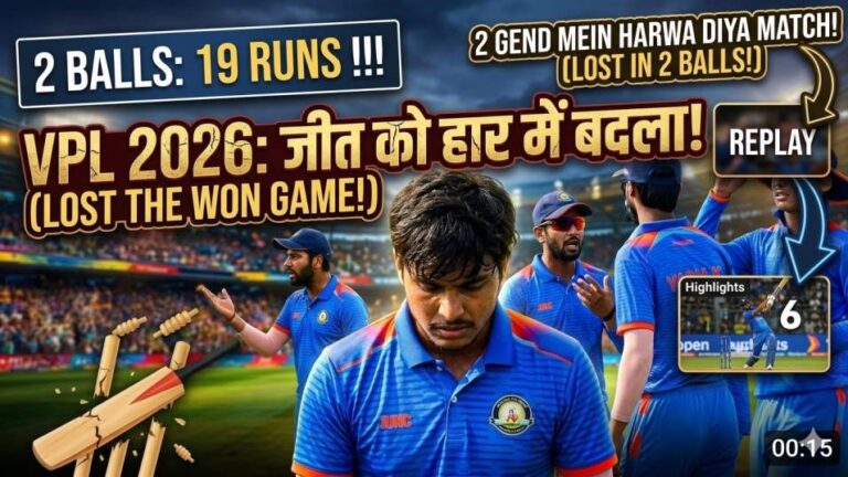 Lalit Yadav smashes 3 consecutive sixes on Darshan Nalkande over Pagariya Strikers vs India Warriors match highlights in VPL 2026